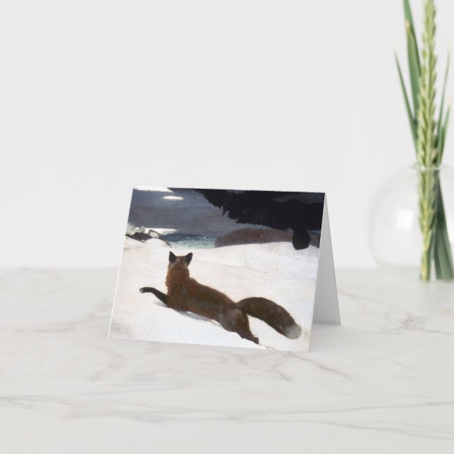 TARJETA FESTIVA WINSLOW HOMER: CAZA DE ZORRO, 1893 (Anverso)