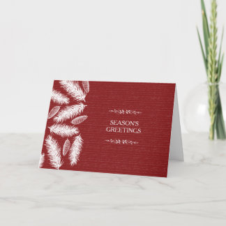 Tarjeta Festiva Winst Red Pinecone Navidades Holiday Corporate