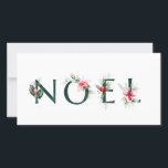Tarjeta Festiva Winter Berries | Cartas de Navidades | NOEL<br><div class="desc">Esta tarjeta botánica de Navidades de bayas de invierno tiene letras florales verdes y rojas que deletrean "NOEL" en la parte delantera. La espalda tiene un saludo que dice "QUE EL MILAGRO DE LOS NAVIDADES LLENE EL CORAZÓN CON MARAVILLA Y ALEGRÍA". Puedes personalizar con tu(s) apellido(s) y cambiar el saludo...</div>