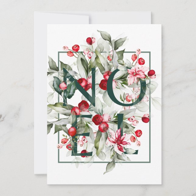 Tarjeta Festiva Winter Berries | Cartas de Navidades | NOEL Holida (Anverso)