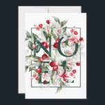 Tarjeta Festiva Winter Berries | Cartas de Navidades | NOEL Holida<br><div class="desc">Esta tarjeta botánica de Navidades de bayas de invierno tiene letras florales verdes y rojas que deletrean "NOEL" en la parte delantera. La espalda tiene un saludo que dice "QUE EL MILAGRO DE LOS NAVIDADES LLENE EL CORAZÓN CON MARAVILLA Y ALEGRÍA". Puedes personalizar con tu(s) apellido(s) y cambiar el saludo...</div>