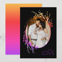 Winter Berries Love Branches Rainbow Black