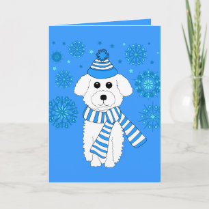 Tarjeta Festiva Winter Bichon