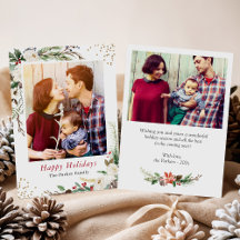 Winter Botanical Greenery Ivory Floral Christmas