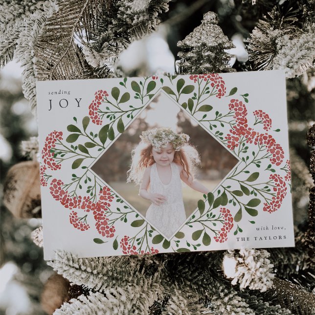 Tarjeta Festiva Winter Bouquet | Watercolor Botanical Photo (Subido por el creador)