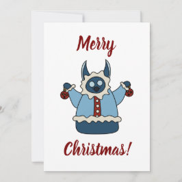 Tarjeta Festiva Winter coat Christmas monster