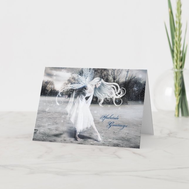 Tarjeta Festiva Winter Fairy Yule (Anverso)