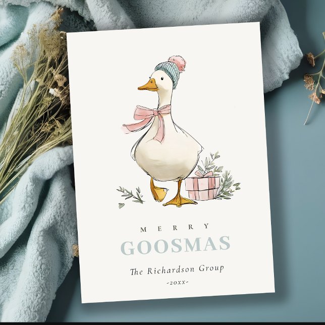 Tarjeta Festiva Winter Goose Christmas Funny Merry Goosmas  (Subido por el creador)