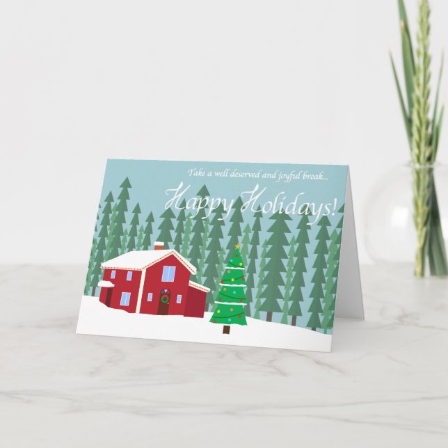 Tarjeta Festiva Winter Illustration Holiday Card (Anverso)