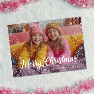 Tarjeta Festiva Winter Merry Christmas Snow Photo