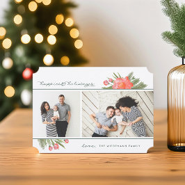 Tarjeta Festiva Winter Peony | Dos vacaciones fotográficas