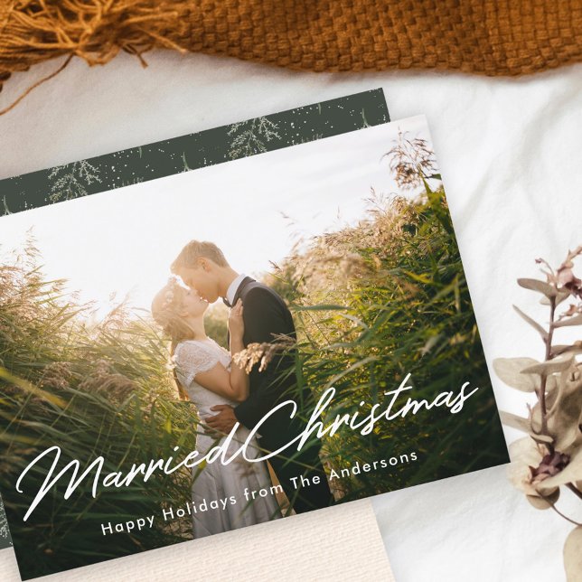 Tarjeta Festiva Winter Pines Casados Navidades Recién Contratados  (Subido por el creador)