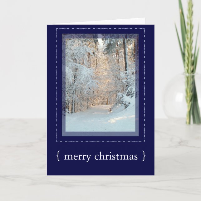 Tarjeta Festiva Winter Scene Elegant Merry Christmas Card 3 (Anverso)