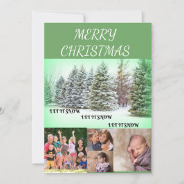 Tarjeta Festiva Winter Scene Merry Christmas 4 Photo Collage