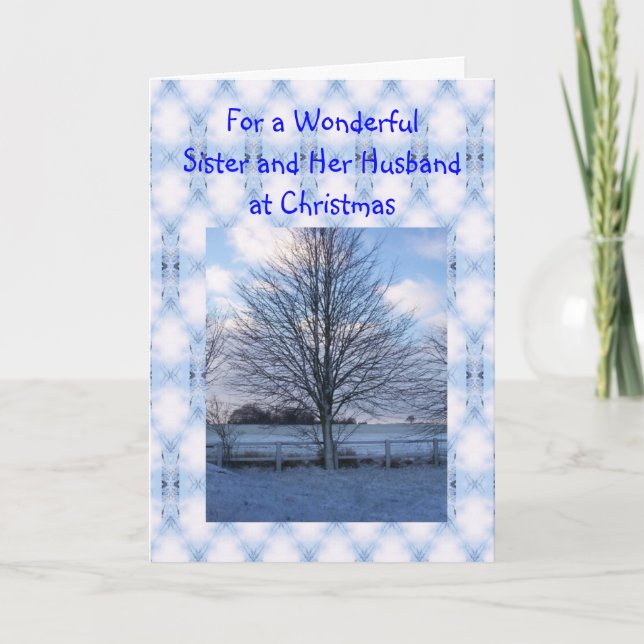 Tarjeta Festiva Winter Scene Sister and Brother-in-Law Christmas (Anverso)