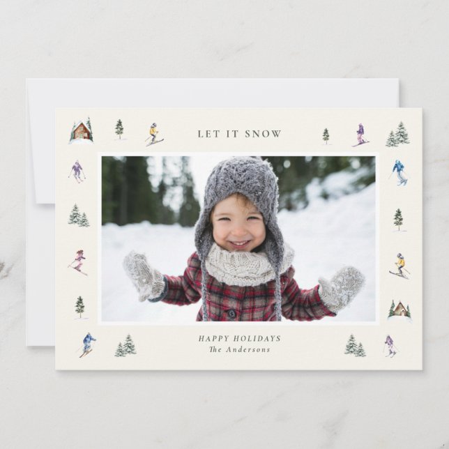 Tarjeta Festiva WINTER SLOPES Photo  (Anverso)