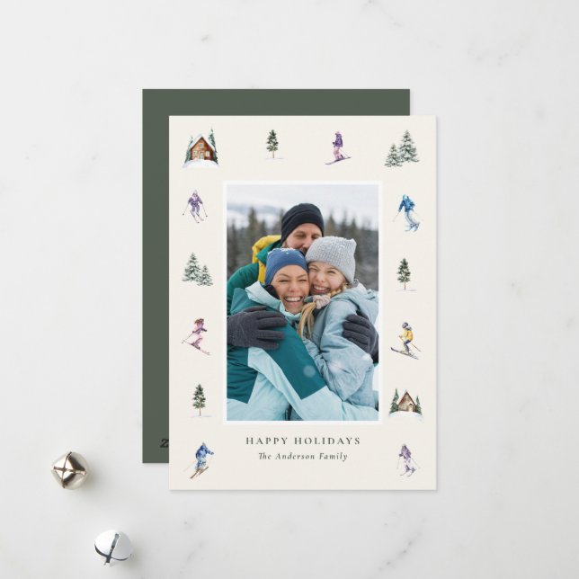 Tarjeta Festiva WINTER SLOPES Photo  (Anverso/Reverso In Situ)