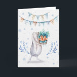 Tarjeta Festiva Winter Snow Bunny Merry Christmas<br><div class="desc">Maravillosa tarjeta de ilustracion para niños de adorable diseño de color de agua de lindo conejito en nieve divirtiéndose y disfrutando de la temporada invernal mientras celebran las vacaciones de los Navidades abriendo regalos y divirtiéndose en la nieve. ¡Ho Ho Ho Ho Feliz Navidad a todos!</div>