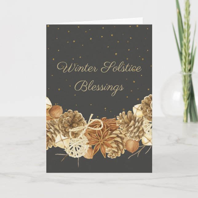 Tarjeta Festiva Winter Solstice Blessings Sabbat Greeting Card (Anverso)