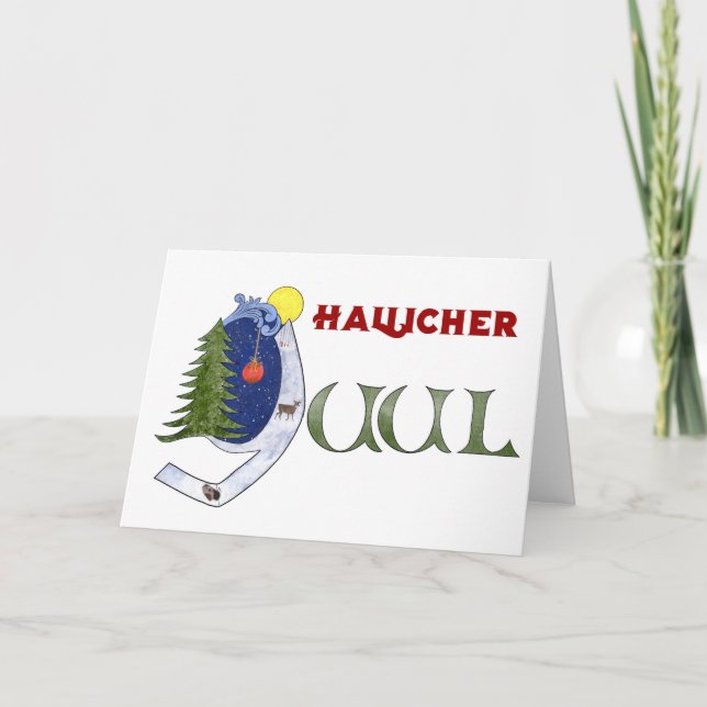 Tarjeta Festiva Winter Solstice Greetings Holiday Card (Anverso)