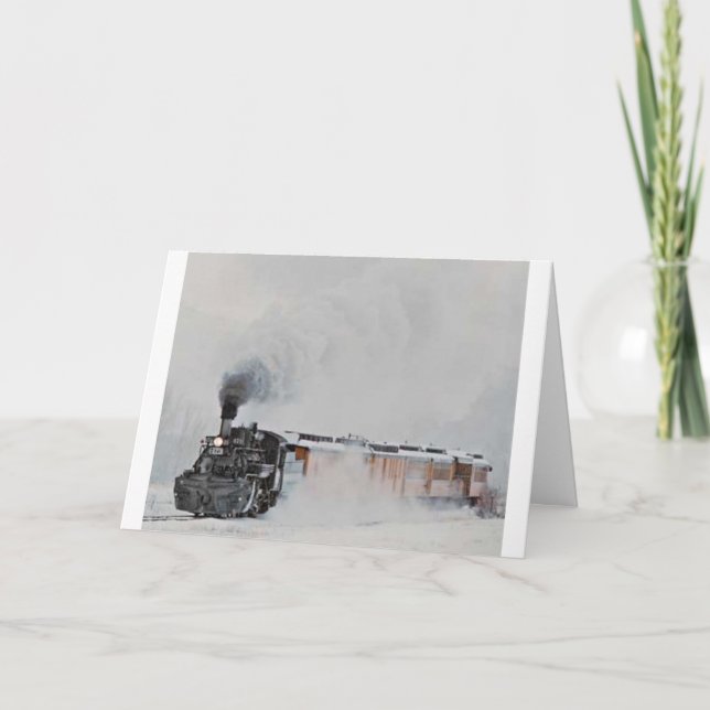 Tarjeta Festiva Winter Steam (Anverso)