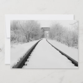 Tarjeta Festiva Winter Train Tracks