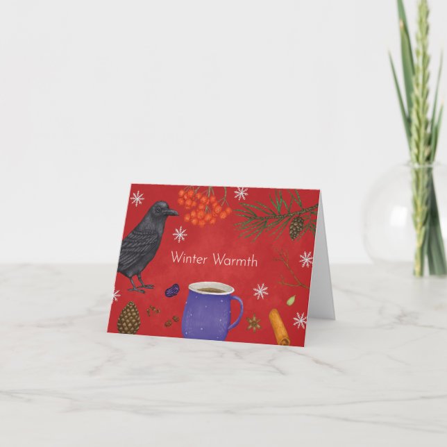 Tarjeta Festiva Winter Warmth, colección de relatos de invierno (Anverso)