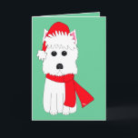 Tarjeta Festiva Winter Westie<br><div class="desc">¡Winter Westie! Tarjeta de vacaciones West Highland White Terrier - Blank Inside *agrega tu propio texto y/o cambia los colores de la página!</div>