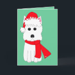 Tarjeta Festiva Winter Westie<br><div class="desc">¡Winter Westie! Tarjeta de vacaciones West Highland White Terrier - Blank Inside *agrega tu propio texto y/o cambia los colores de la página!</div>