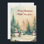 Tarjeta Festiva Winter Wonderland: Árboles de pino y hombres de ni<br><div class="desc">Winter Wonderland: Pinos y Navidades de vacaciones de los hombres de nieve capturan la magia del invierno con nuestra encantadora carta de Navidades, con jugadores de nieve enclavados entre pinos cubiertos de nieve. ¡Envíe sus deseos cálidos y festividades a sus seres queridos esta temporada de fiestas! "Diseño de cartas de...</div>
