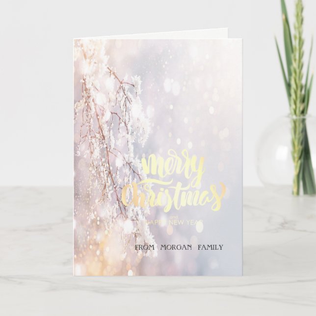 Tarjeta Festiva Winter Wonderland Branches (Anverso)