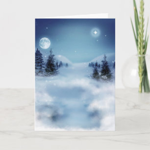 Tarjeta Festiva Winter Wonderland de noche