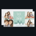 Tarjeta Festiva Winter Wonderland Deja Que La Nieve | Festividad 4<br><div class="desc">Este año,  este elegante y moderno hotel vacacional cuenta con 4 fotos con una escena de invierno dibujada a mano con árboles y que dicen "Déjalo nevar" con letras elegantes y modernas.</div>