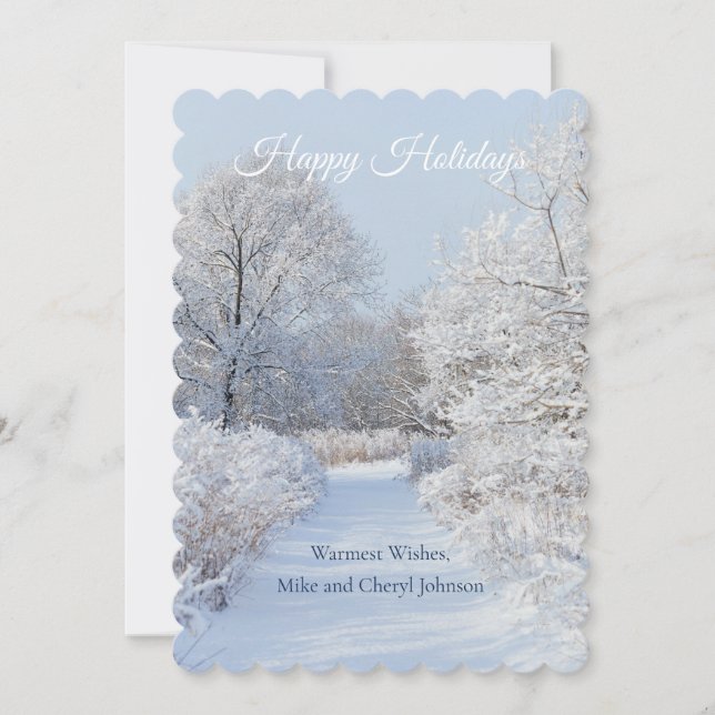 Tarjeta Festiva Winter Wonderland Holiday Wishes  (Anverso)