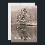 Tarjeta Festiva Winter Wonderland - Navidades de Sepia<br><div class="desc">La fotografía de invierno, presentada en sepia, pone de relieve la belleza de los árboles verdes. Transmite la paz y tranquilidad que viene con una fresca manta de nieve y la tierra de hadas que crea — ¡verdaderamente un país de maravillas de invierno! Mirando de cerca, el espectador notará que...</div>