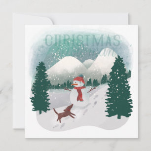 Tarjeta Festiva Winter Wonderland - Navidades Snowman