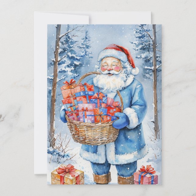 Tarjeta Festiva Winter Wonderland Santa (Anverso)