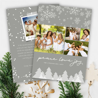 Tarjeta Festiva Winter Wonderland Snowflakes Happy Holidays Photo
