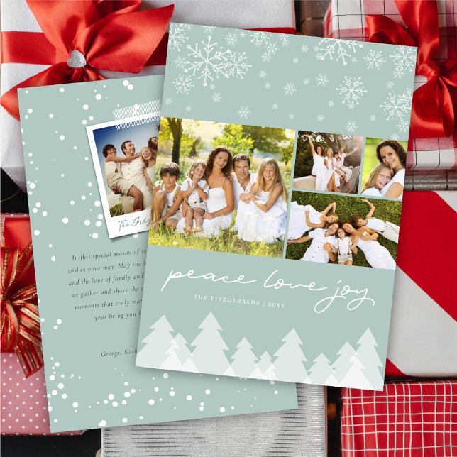 Tarjeta Festiva Winter Wonderland Snowflakes Happy Holidays Photo (Subido por el creador)