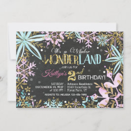 Tarjeta Festiva Winter Wonderland Snowflakes Sparkle Cumpleaños