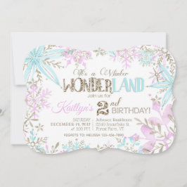 Tarjeta Festiva Winter Wonderland Snowflakes Sparkle Cumpleaños