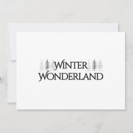 Tarjeta Festiva Winter Wonderland - Textos elegantes y pinos