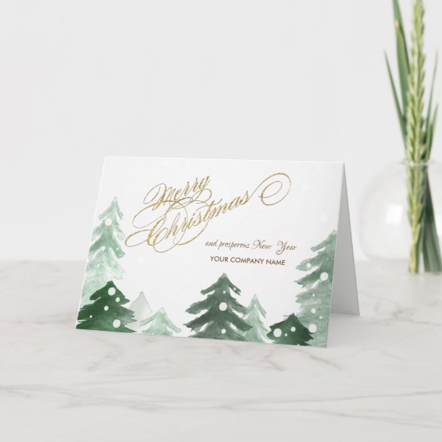 Tarjeta Festiva Winter Woodland,Saludo de empresa (Anverso)