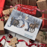 Tarjeta Festiva Winter Woodland Wonderland JOY Snow<br><div class="desc">Este diseño fue creado a través del arte digital y puede ser personalizado en el área que proporciona cambiando la foto y/o el texto. O puede personalizarse eligiendo la opción de hacer clic en el personalizar y borrar o cambiar el color del fondo, agregar texto, cambiar el color o estilo...</div>