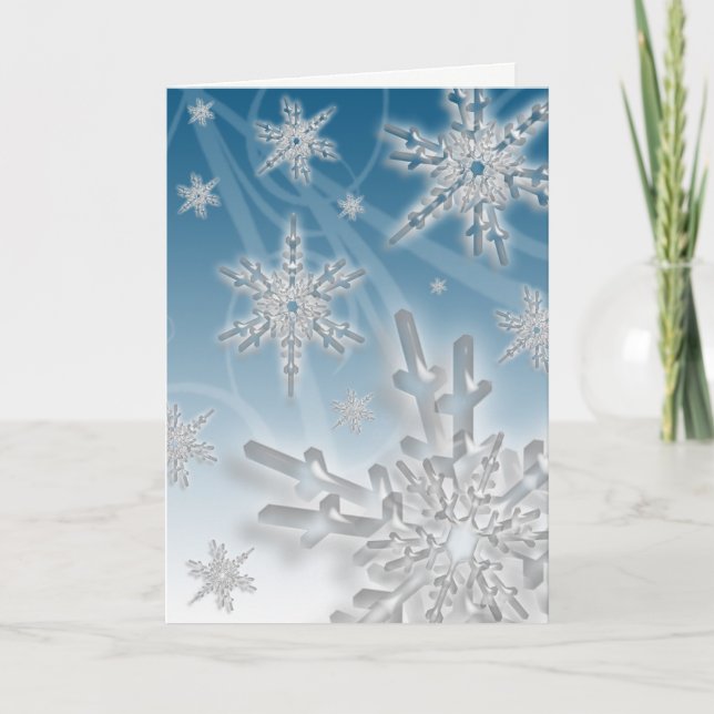 Tarjeta Festiva Winters Snowflakes Navidades Holidays Xmas Design (Anverso)