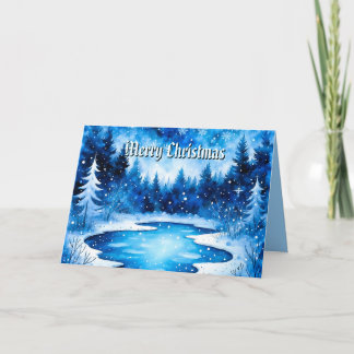 Tarjeta Festiva Wintry Frosted Christmas Holiday Card