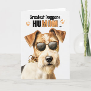 Tarjeta Festiva Wire Fox Terrier Mejor HuMAMÁ del Mundo Día de la 