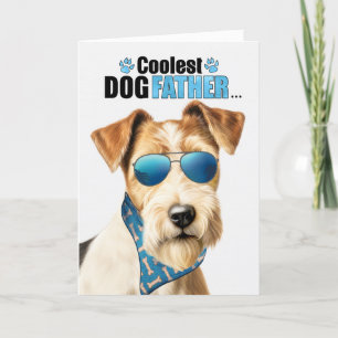 Tarjeta Festiva Wire Fox Terrier Perro Papá Más Genial Día del Pad