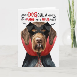 Tarjeta Festiva Wirehair Pointer Dog Funny Count DOGcula Halloween