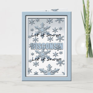 Tarjeta Festiva Wisconsin Let it Snow Grecard